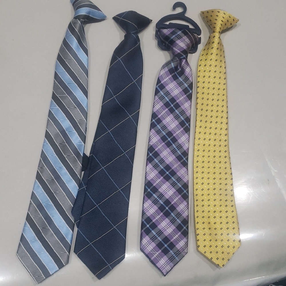 Elegant Kid's Tie Set - Blue, Navy, Purple, Yellow